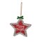 Merry Bright Star Ornament Red Tinsel Christmas Tree Decoration